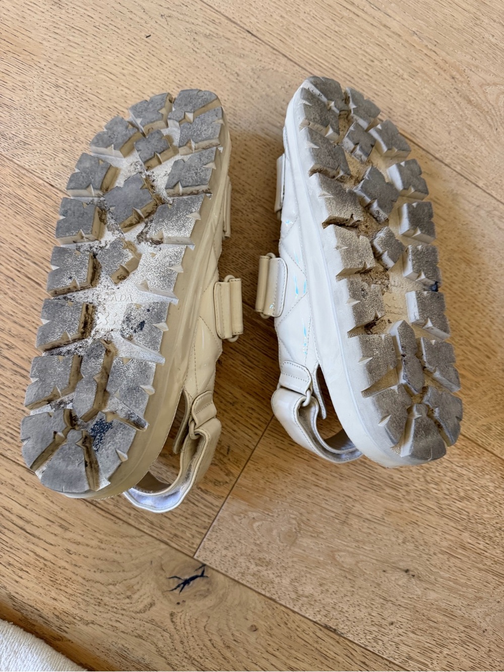 Prada Cream Quilted Strap Sandals - Picture 6 of 7